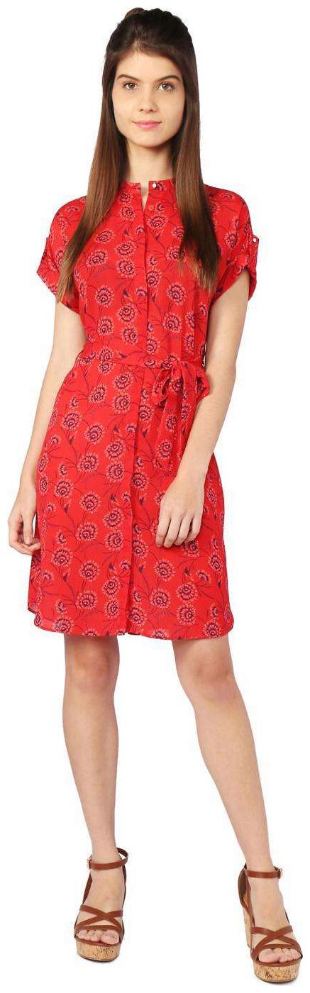 

Allen Solly Red Printed Drop-waist dress