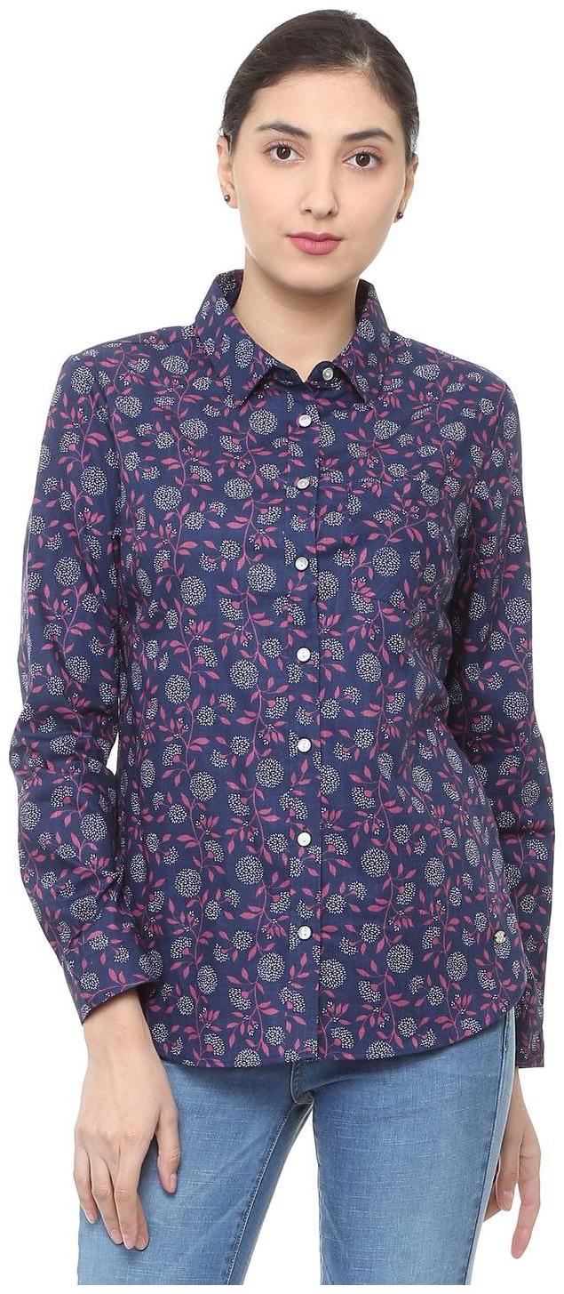 

Allen Solly Women Blue Printed Regular Fit Shirt