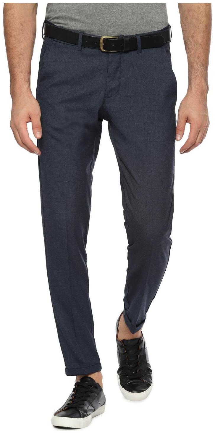 

Allen Solly Men Blue Textured Slim fit Regular trousers