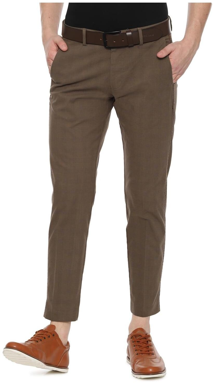 

Allen Solly Men Brown Checked Slim fit Regular trousers