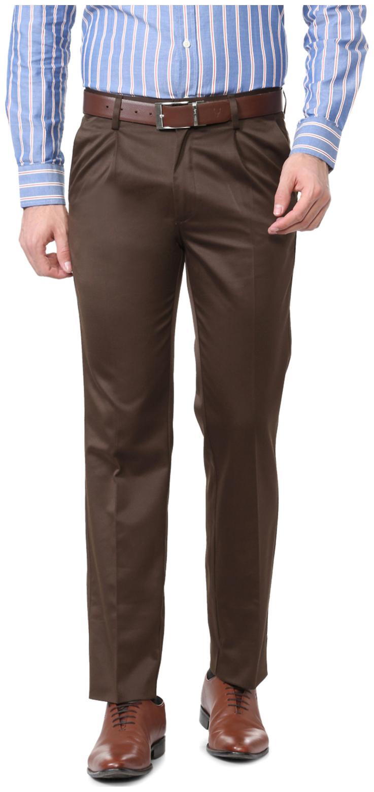 

Allen Solly Men Solid Regular Fit Formal Trouser - Brown