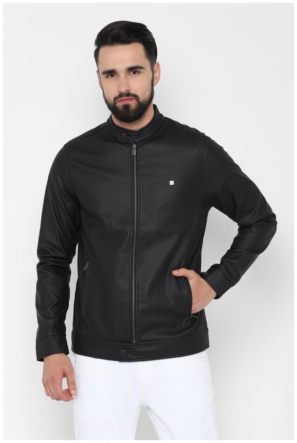 

Allen Solly Men Polyester Leather Jacket Black