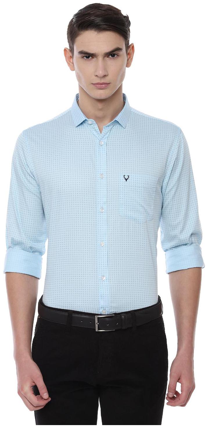 

Allen Solly Men Blue Checked Slim Fit Casual Shirt