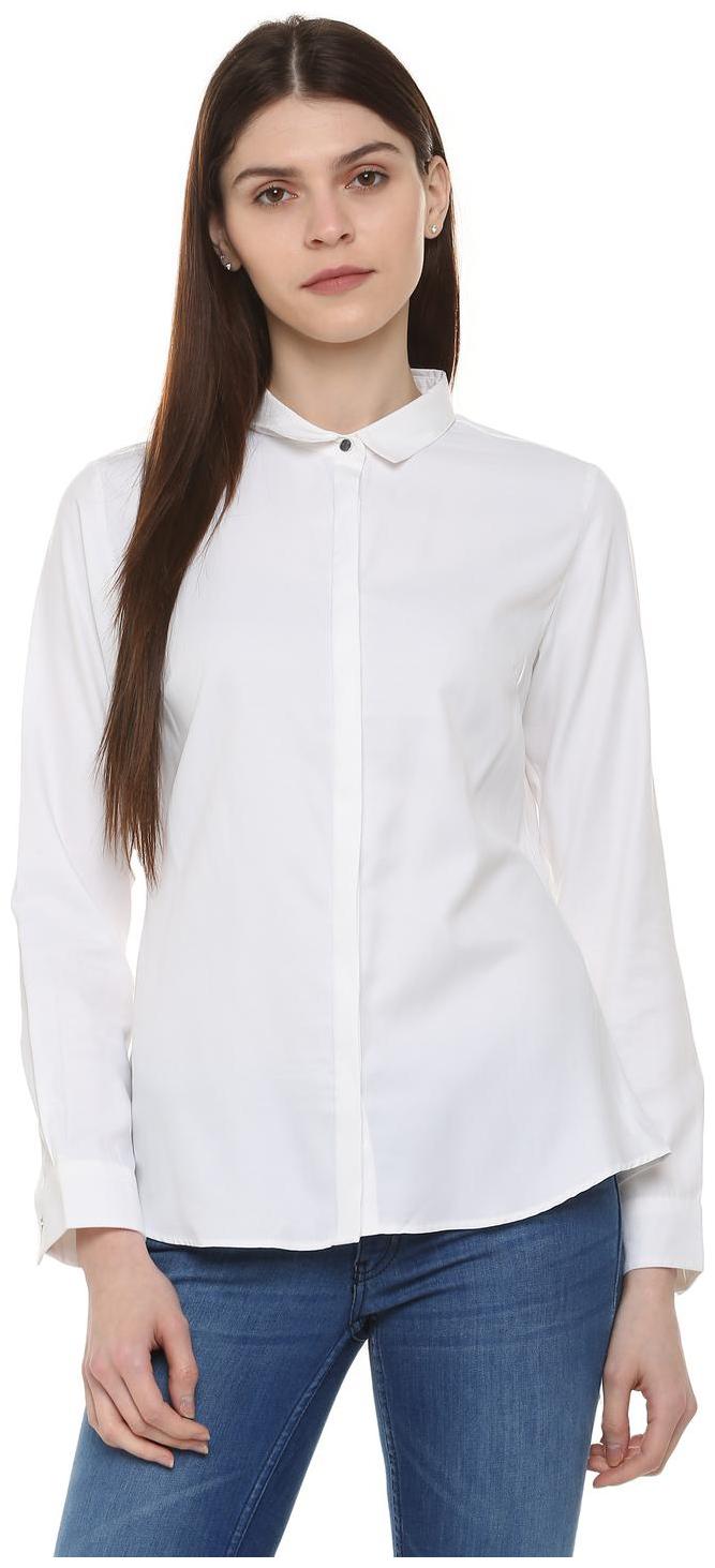 

Allen Solly Women White Solid Regular Fit Shirt