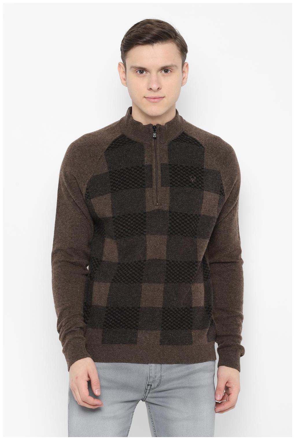 

Allen Solly Men Blended Front-Open Sweater Brown