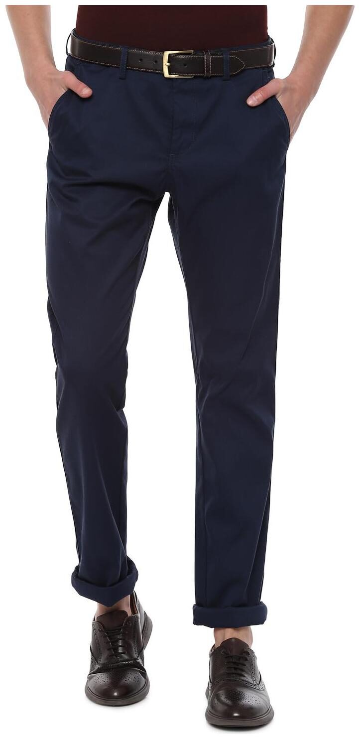 

Allen Solly Men Blue Textured Regular fit Regular trousers