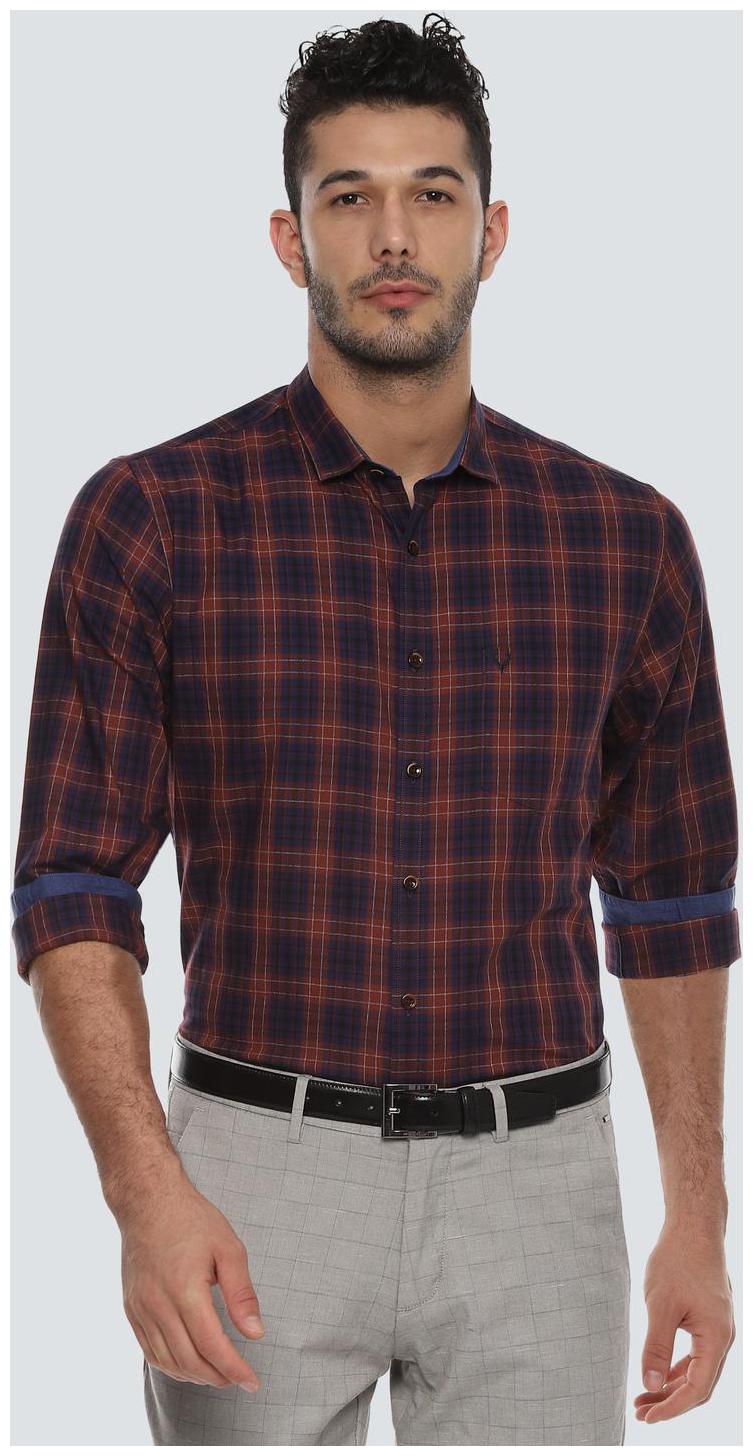 

Allen Solly Men Blue Checked Slim Fit Casual Shirt