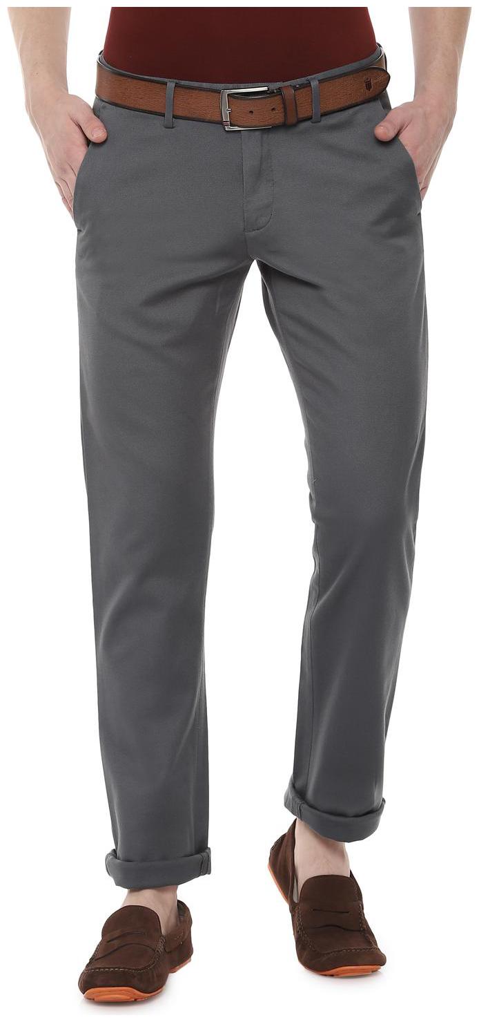 

Allen Solly Men Grey Solid Slim fit Regular trousers