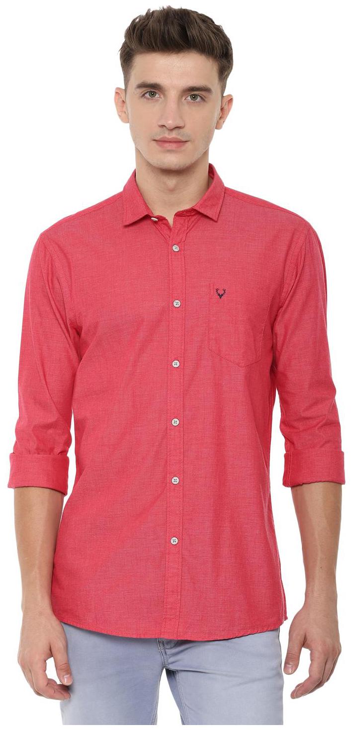 

Allen Solly Men Maroon Weaved Regular Fit Casual Shirt