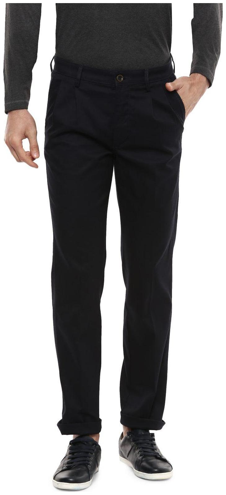 

Allen Solly Men Black Solid Regular fit Regular trousers
