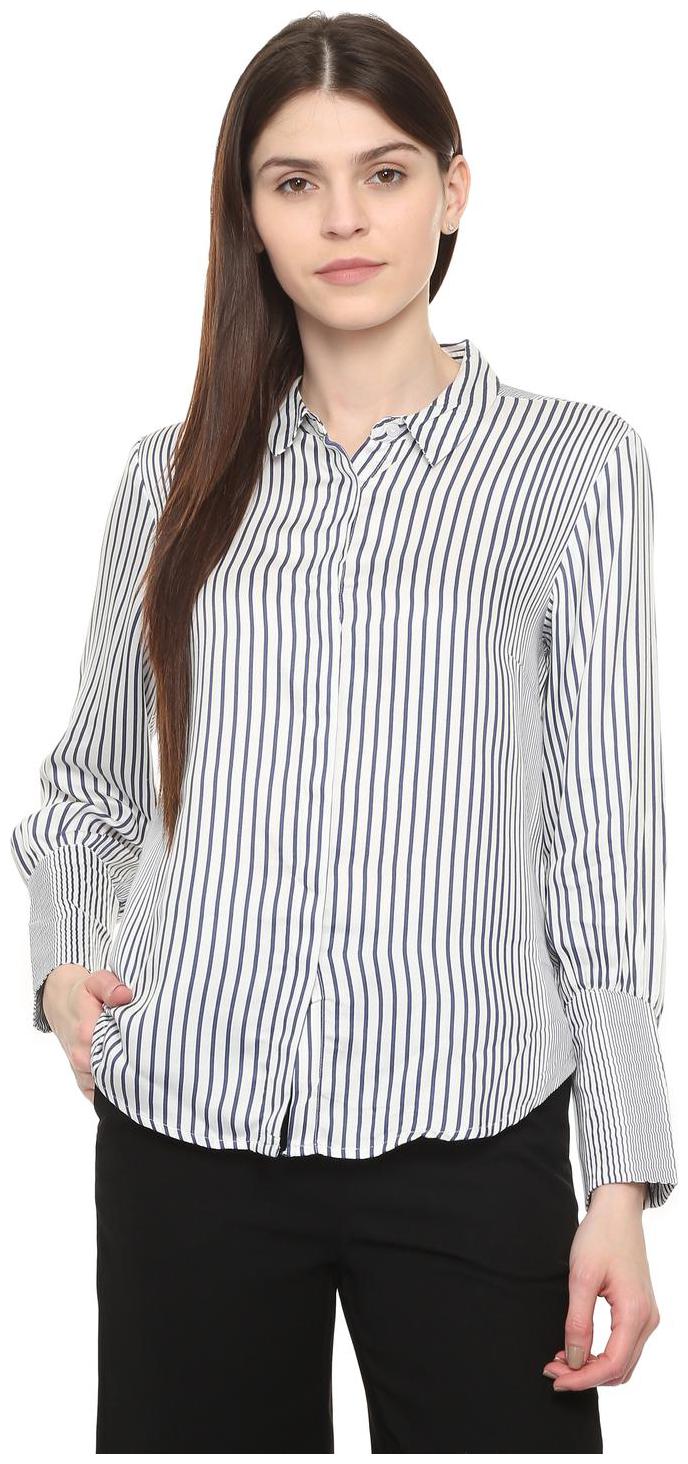 

Allen Solly Women White Striped Regular Fit Shirt