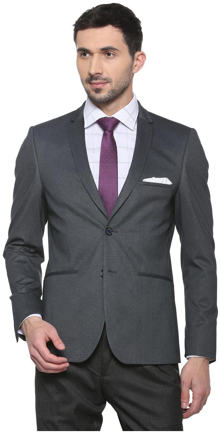 

Allen Solly Men Black Textured Slim fit Single Breasted Blazer