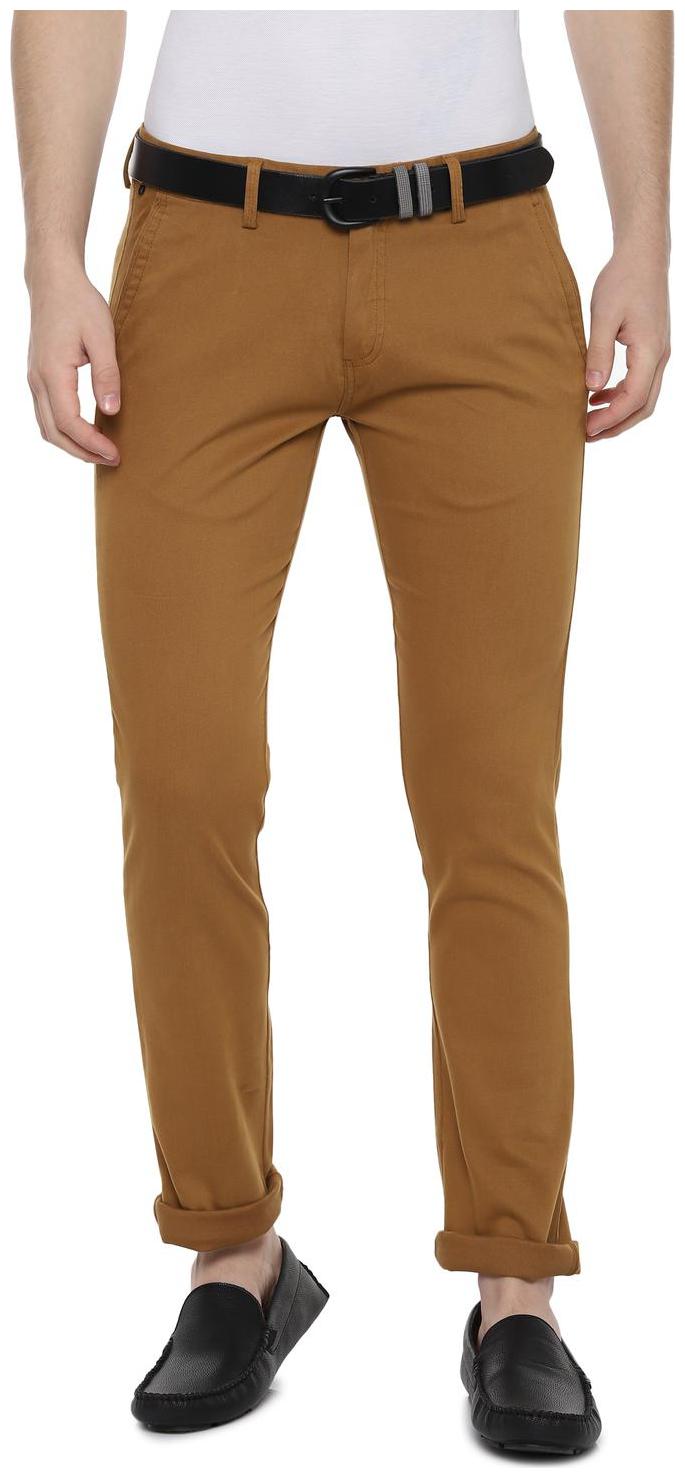 

Allen Solly Men Brown Textured Slim fit Regular trousers