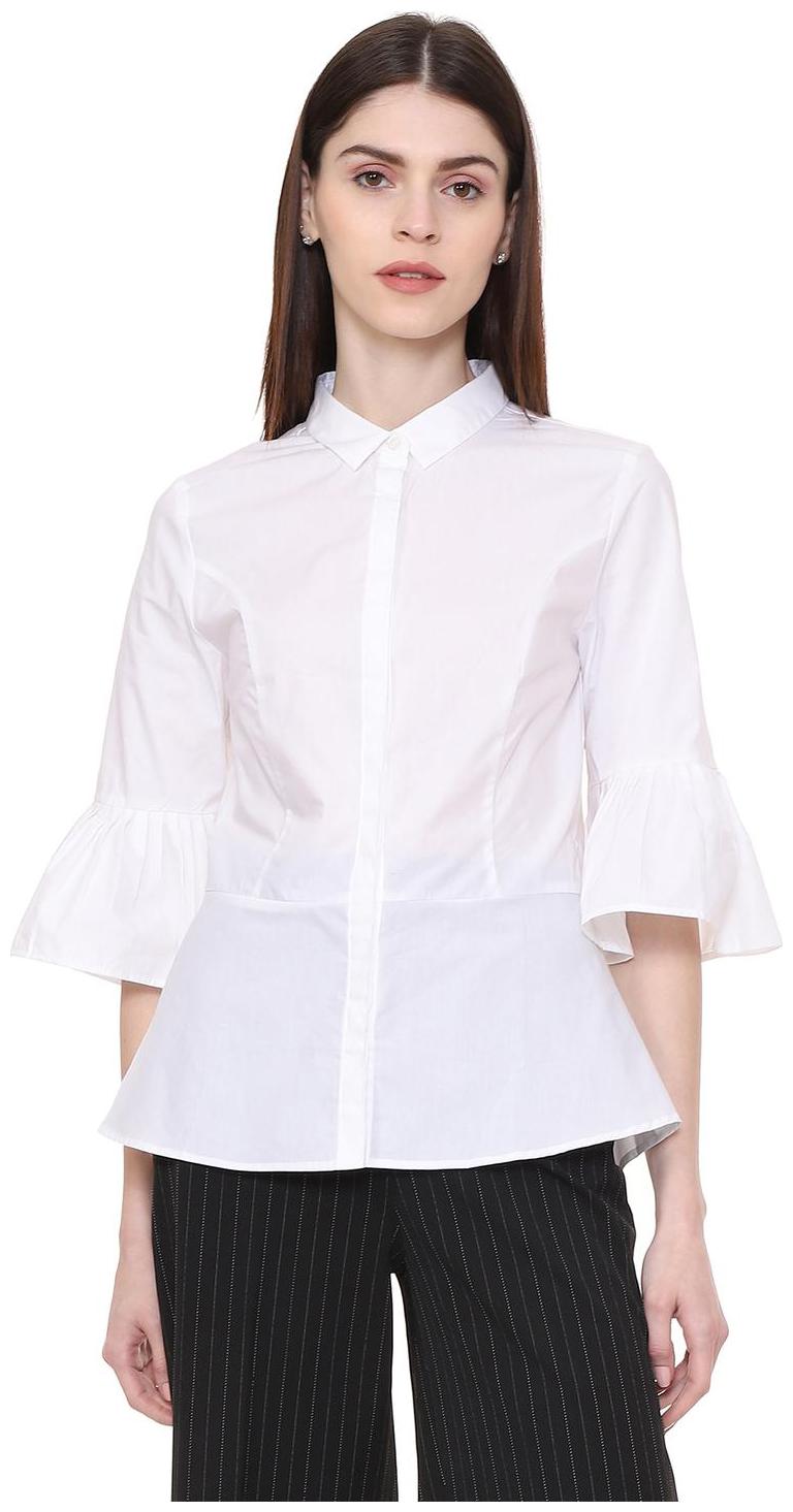 

Allen Solly Women White Solid Regular Fit Shirt
