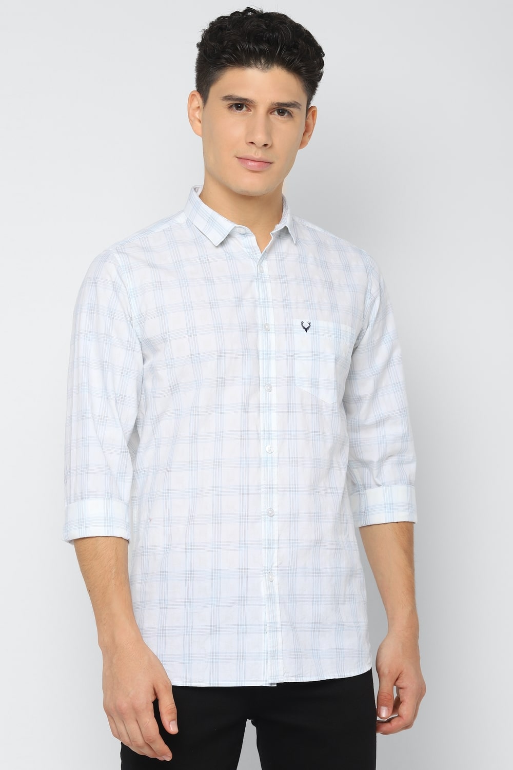 

Allen Solly Men White Checked Slim Fit Casual Shirt