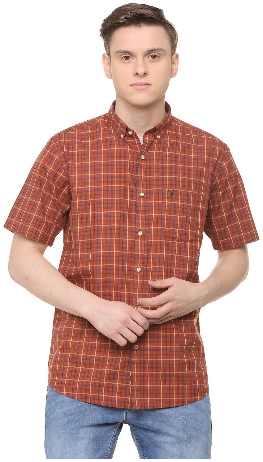 

Allen Solly Men Brown Checked Slim Fit Casual Shirt