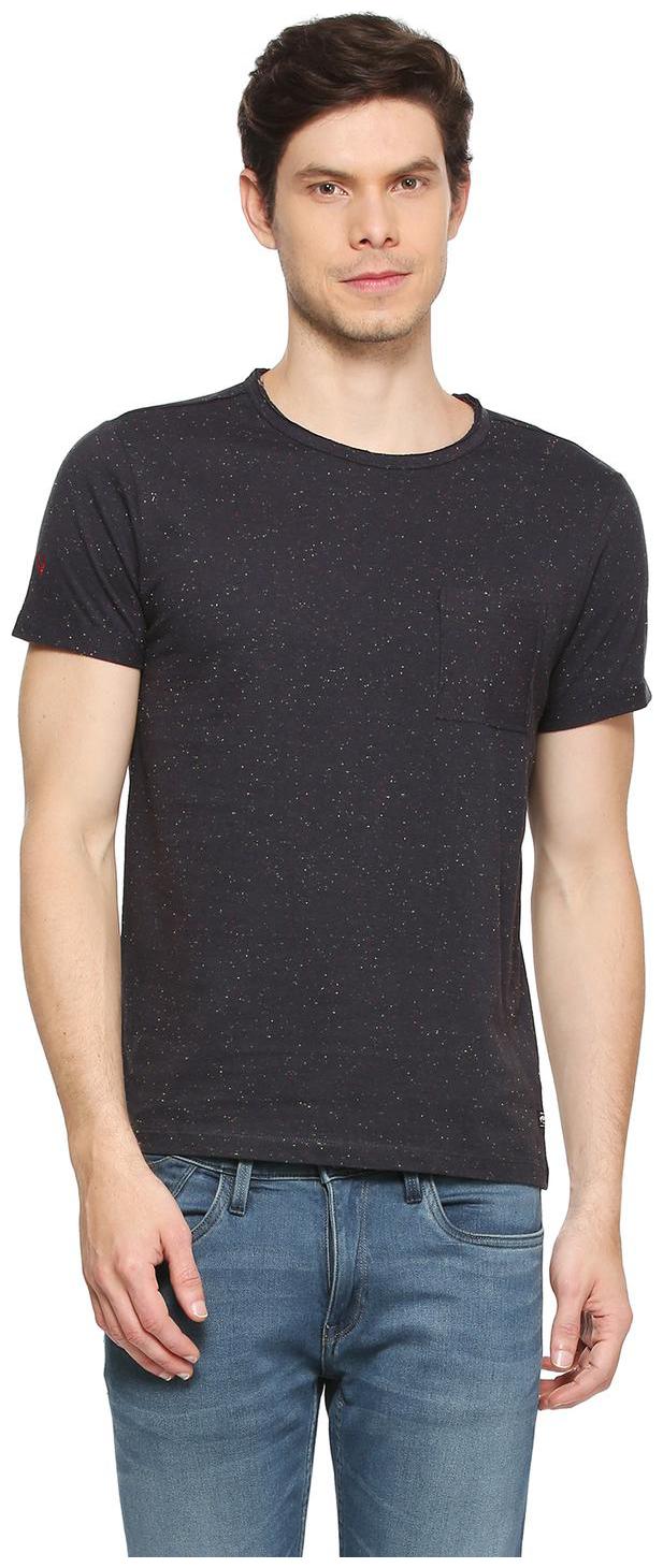 

Allen Solly Men Black Slim fit Cotton Round neck T-Shirt - Pack Of 1