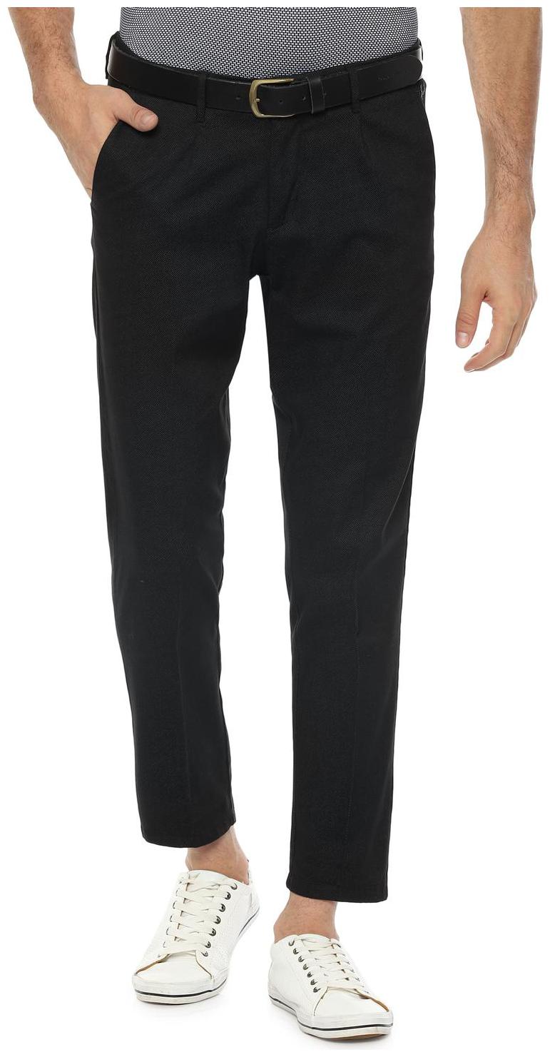 

Allen Solly Men Black Textured Slim fit Regular trousers