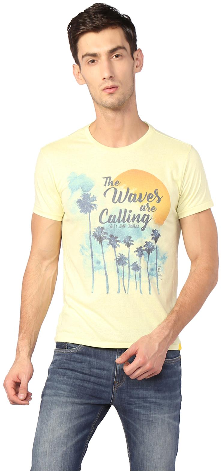 

Allen Solly Men Yellow Regular fit Cotton Blend Round neck T-Shirt - Pack Of 1