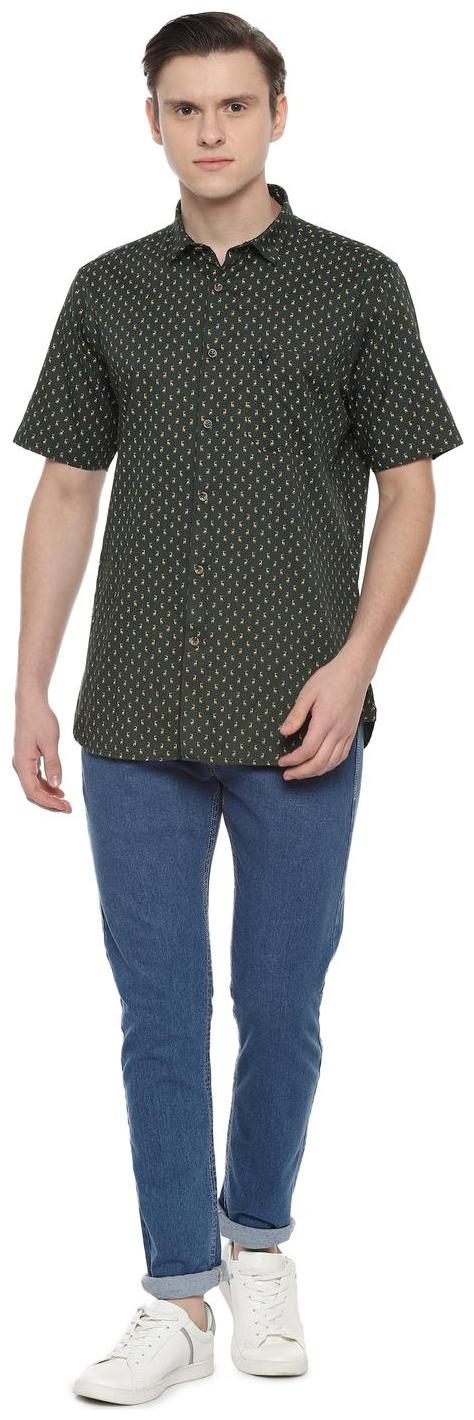

Allen Solly Men Green Printed Slim Fit Casual Shirt