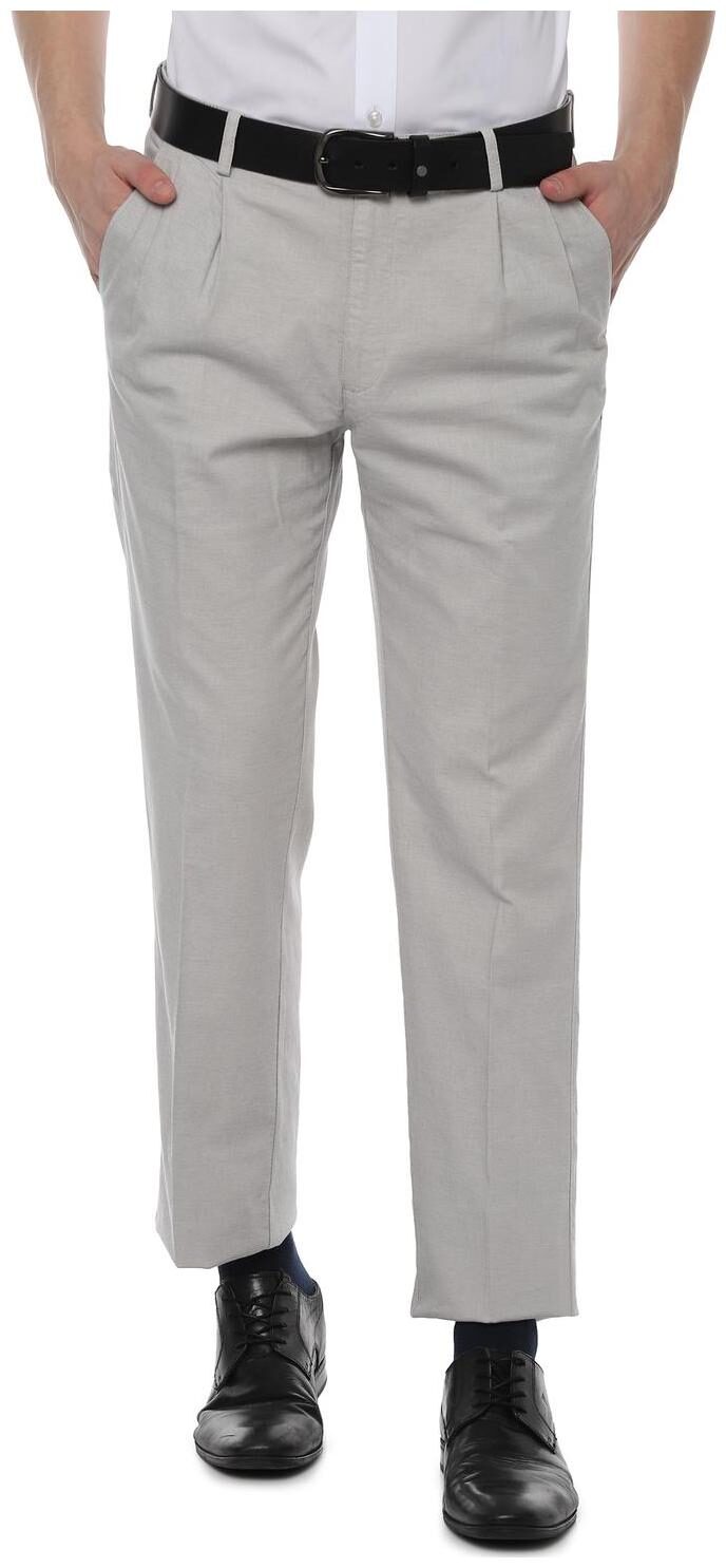 

Allen Solly Men Textured Regular Fit Formal Trouser - Grey