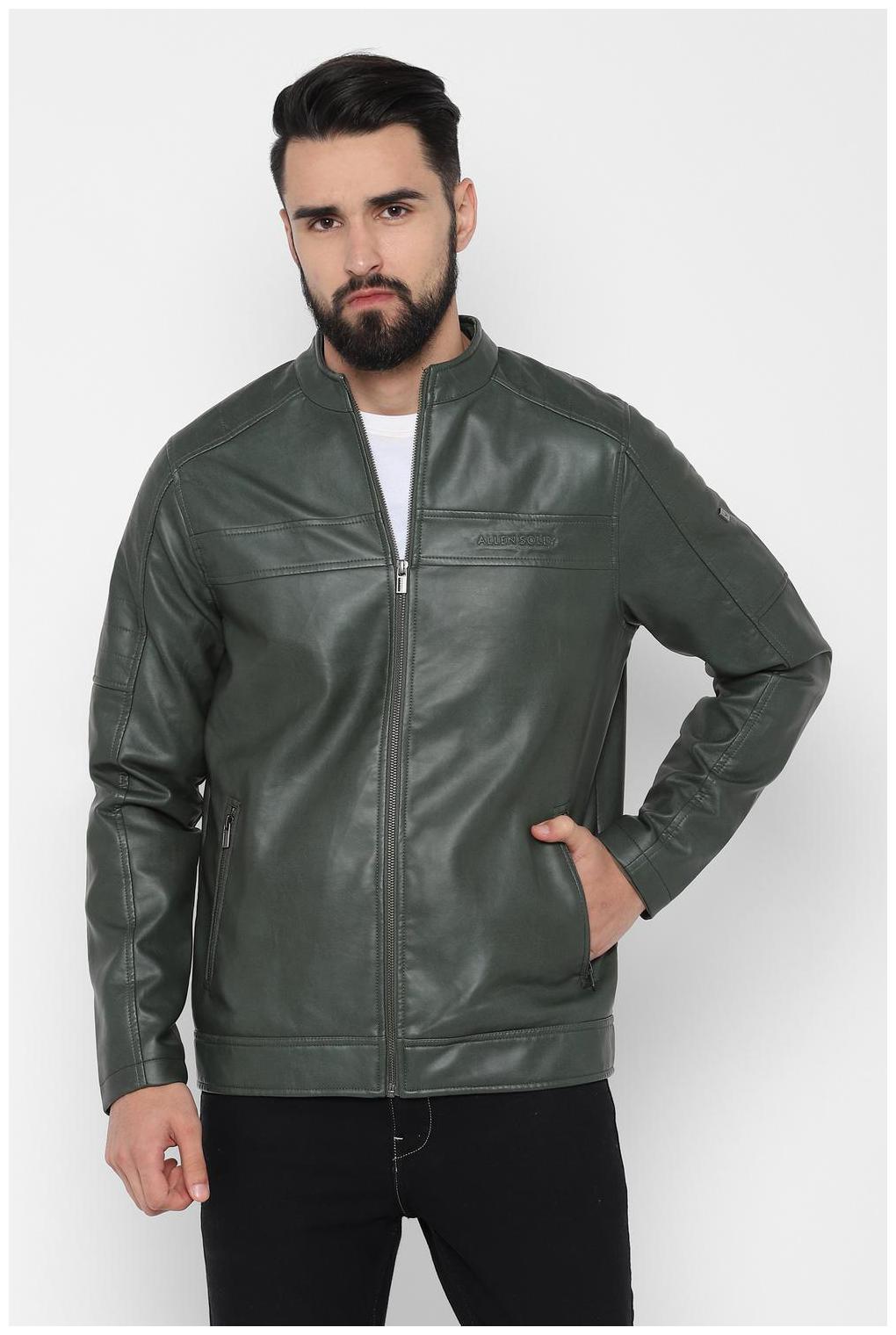 

Allen Solly Men Polyester Leather Jacket Green