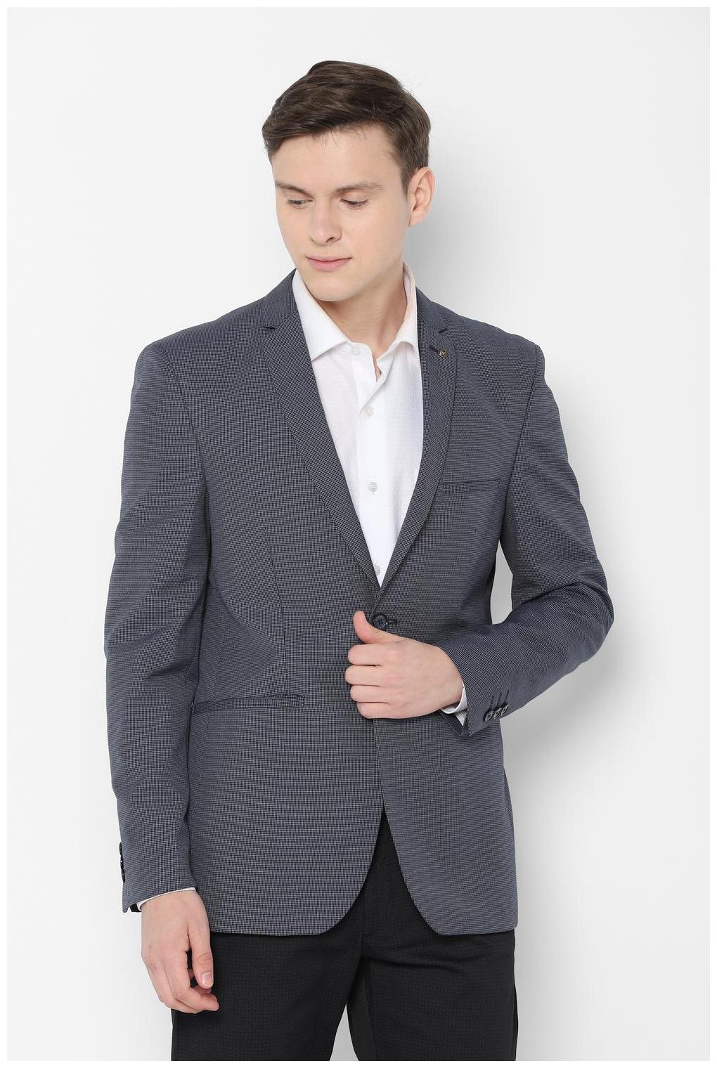 

Allen Solly Men Blue Textured Slim fit Single Breasted Blazer