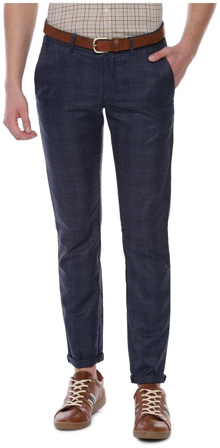 

Allen Solly Men Blue Checked Slim fit Regular trousers