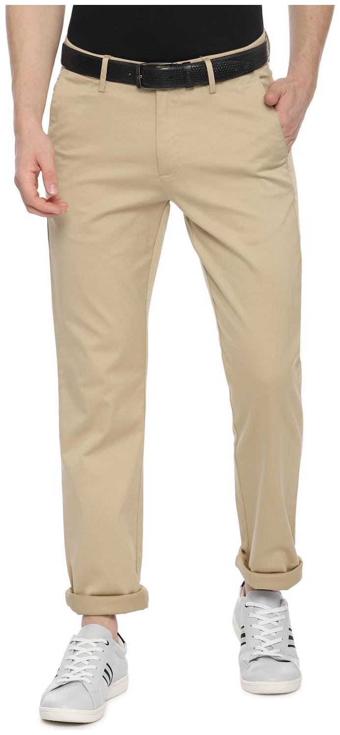 

Allen Solly Men Beige Solid Regular fit Regular trousers