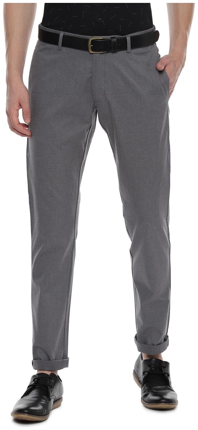 

Allen Solly Men Grey Textured Slim fit Regular trousers
