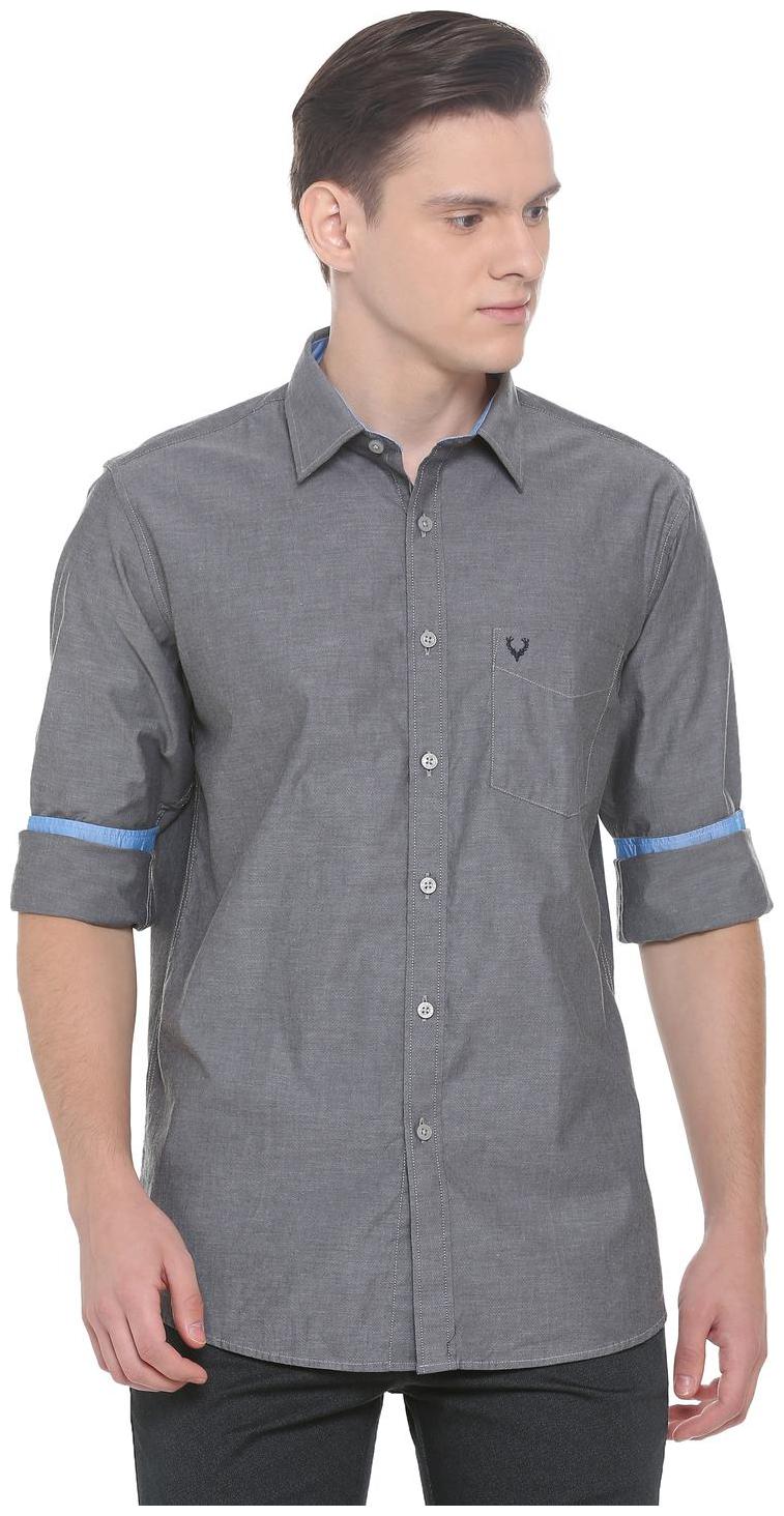 

Allen Solly Men Grey Solid Slim Fit Casual Shirt