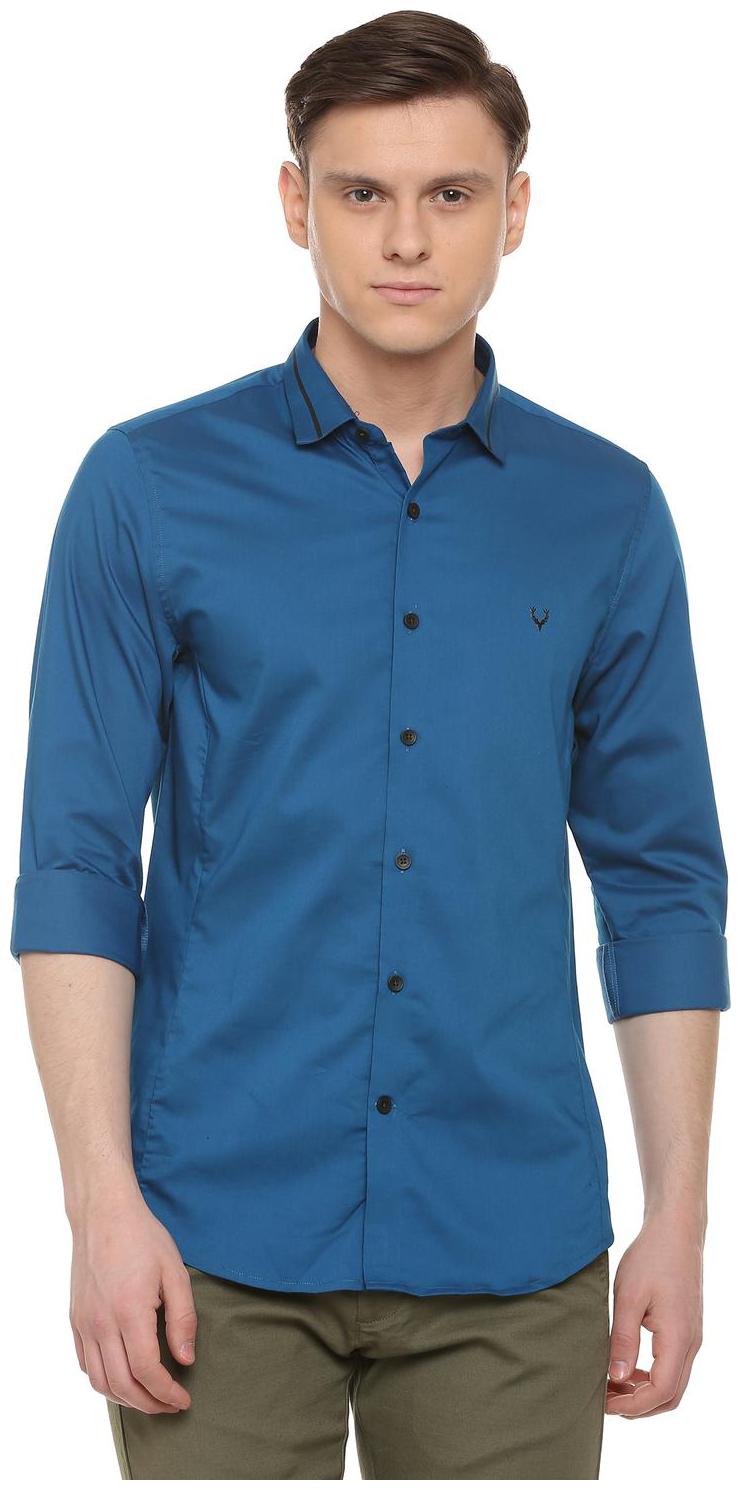

Allen Solly Men Blue Solid Slim Fit Casual Shirt