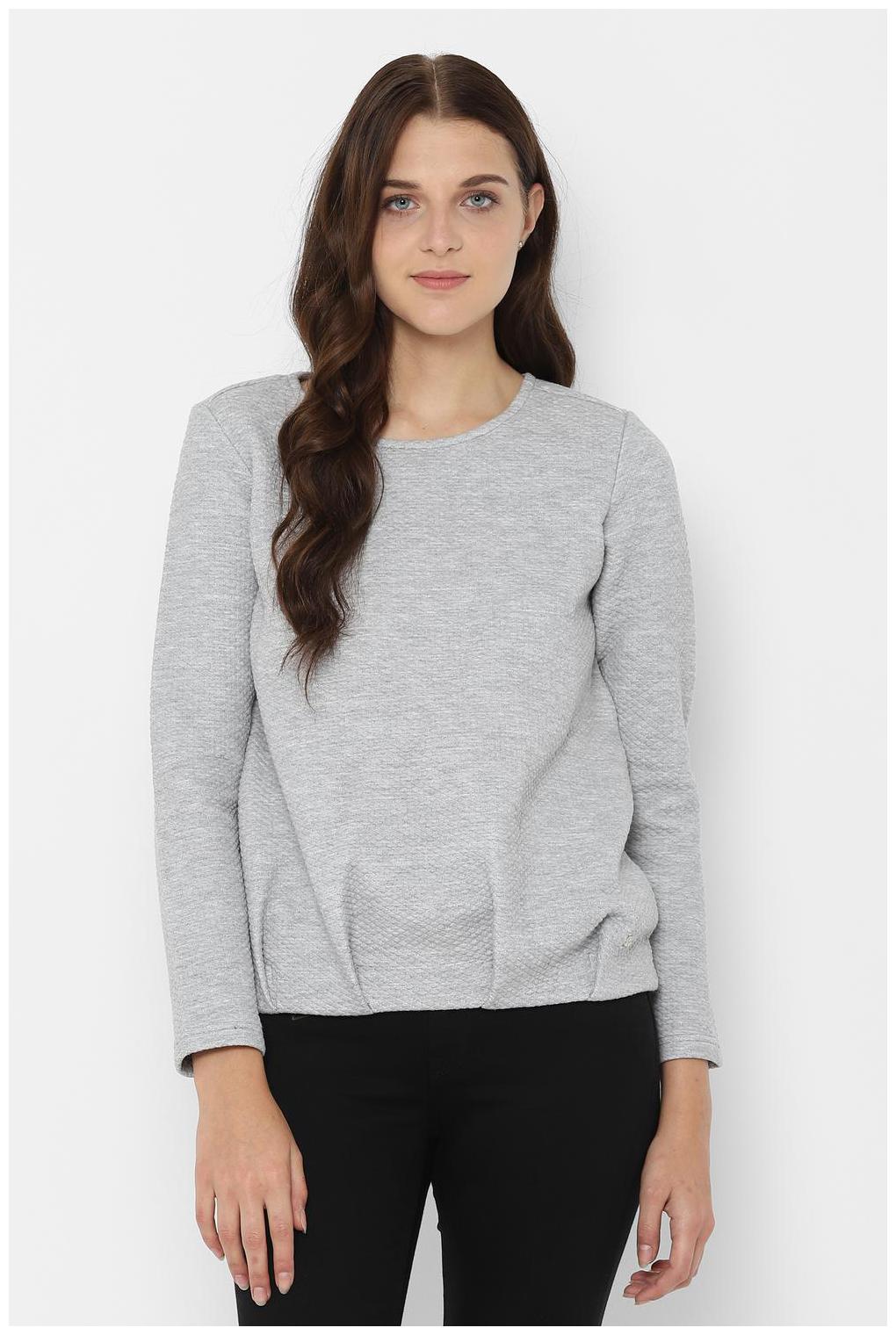 

Allen Solly Women Self Design Sweatshirt - Grey