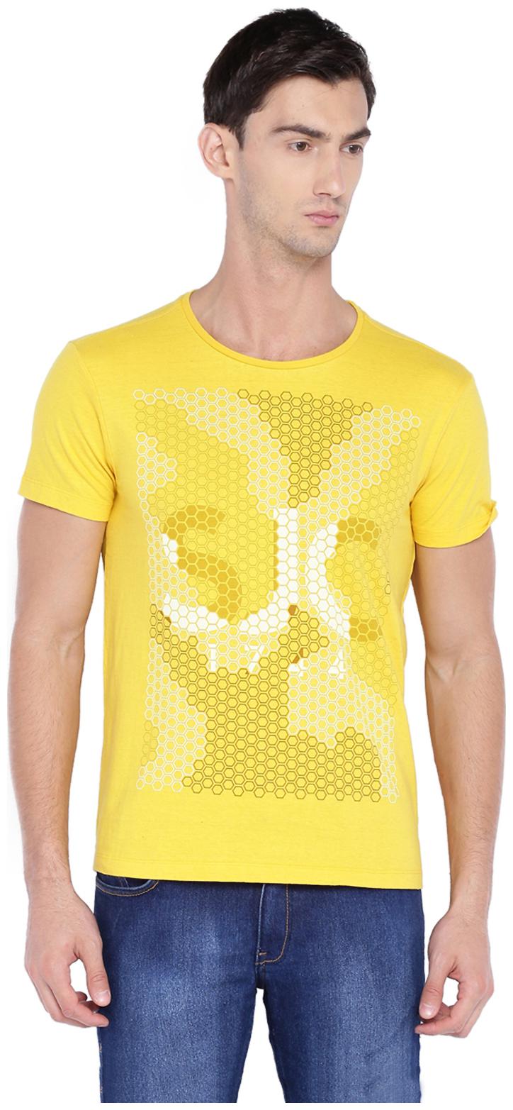 

Allen Solly Men Yellow Slim fit Cotton Round neck T-Shirt - Pack Of 1
