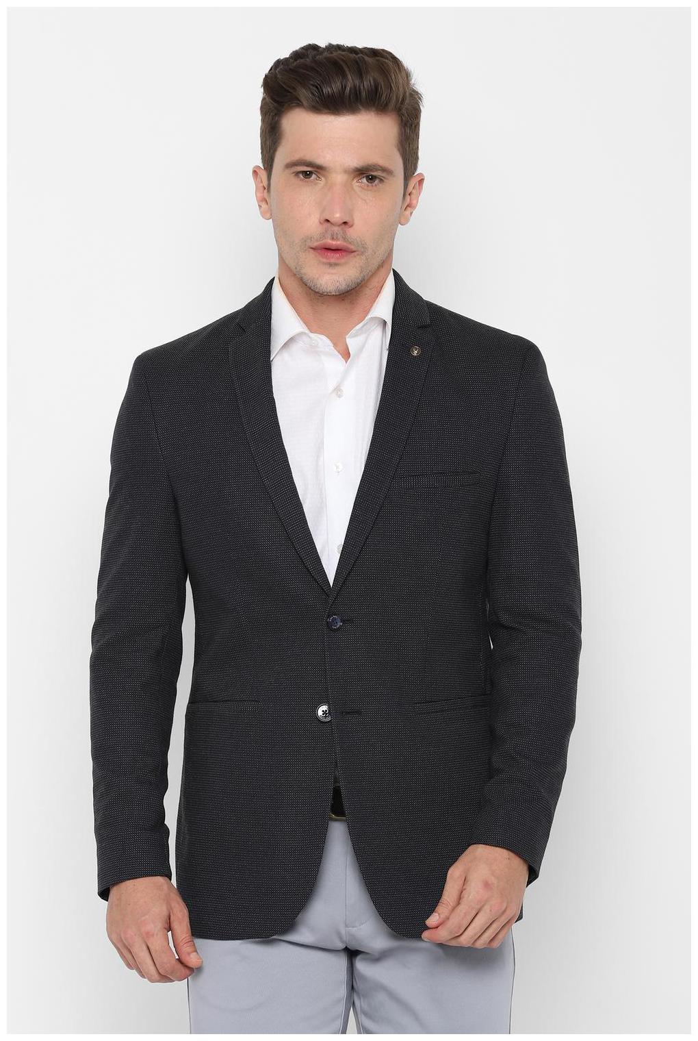 

Allen Solly Men Blue Textured Slim fit Single Breasted Blazer