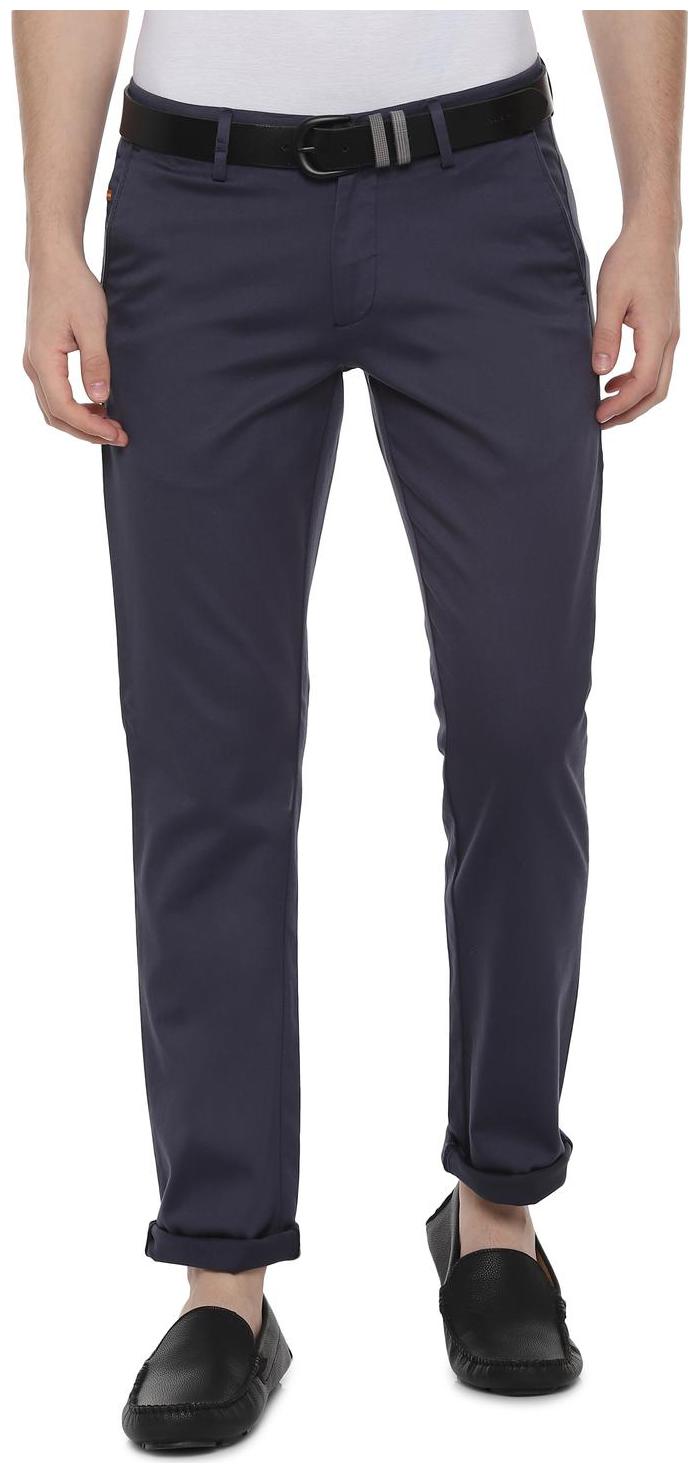 

Allen Solly Men Blue Textured Slim fit Regular trousers