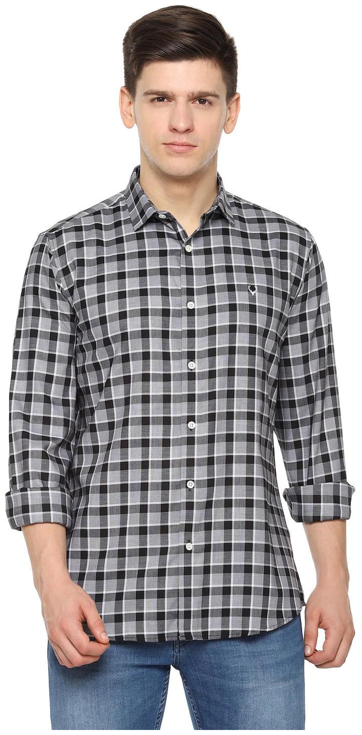 

Allen Solly Men Grey Checked Slim Fit Casual Shirt