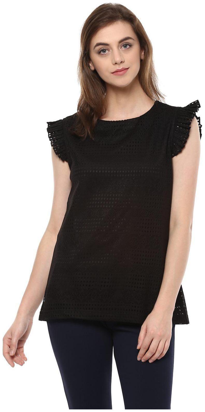 

Allen Solly Women Solid Regular top - Black