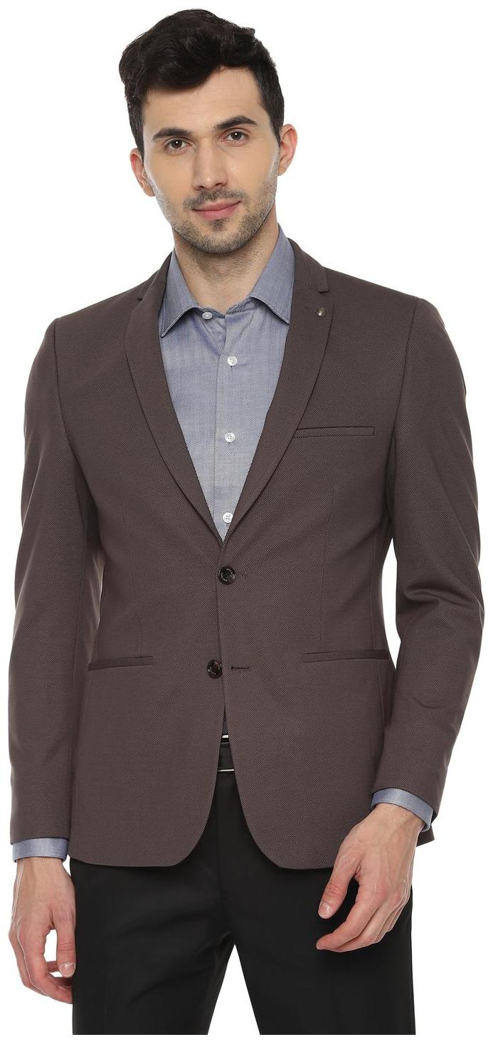 

Allen Solly Men Brown Textured Slim fit Single Breasted Blazer