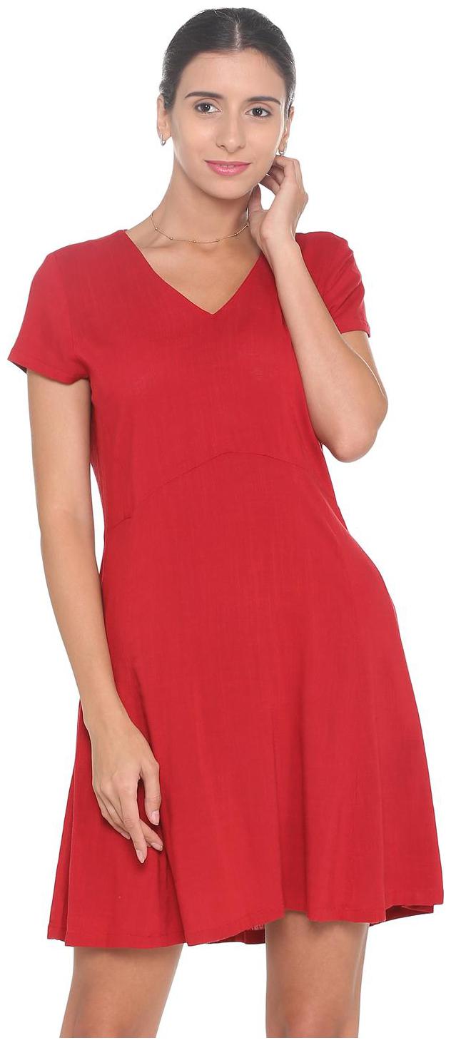 

Allen Solly Red Solid A-line dress
