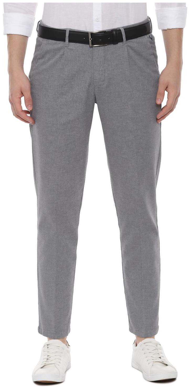 

Allen Solly Men Grey Textured Slim fit Regular trousers