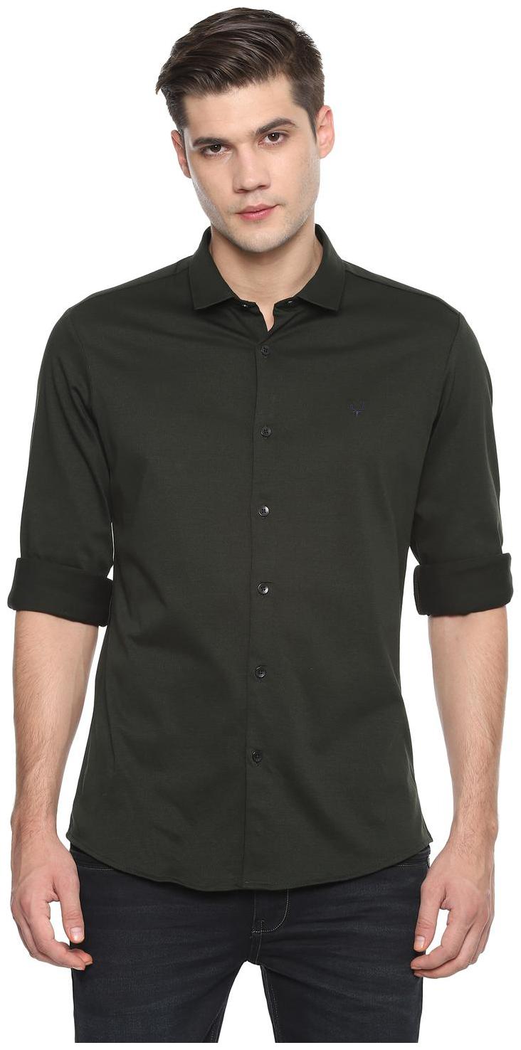 

Allen Solly Men Green Weaved Slim Fit Casual Shirt