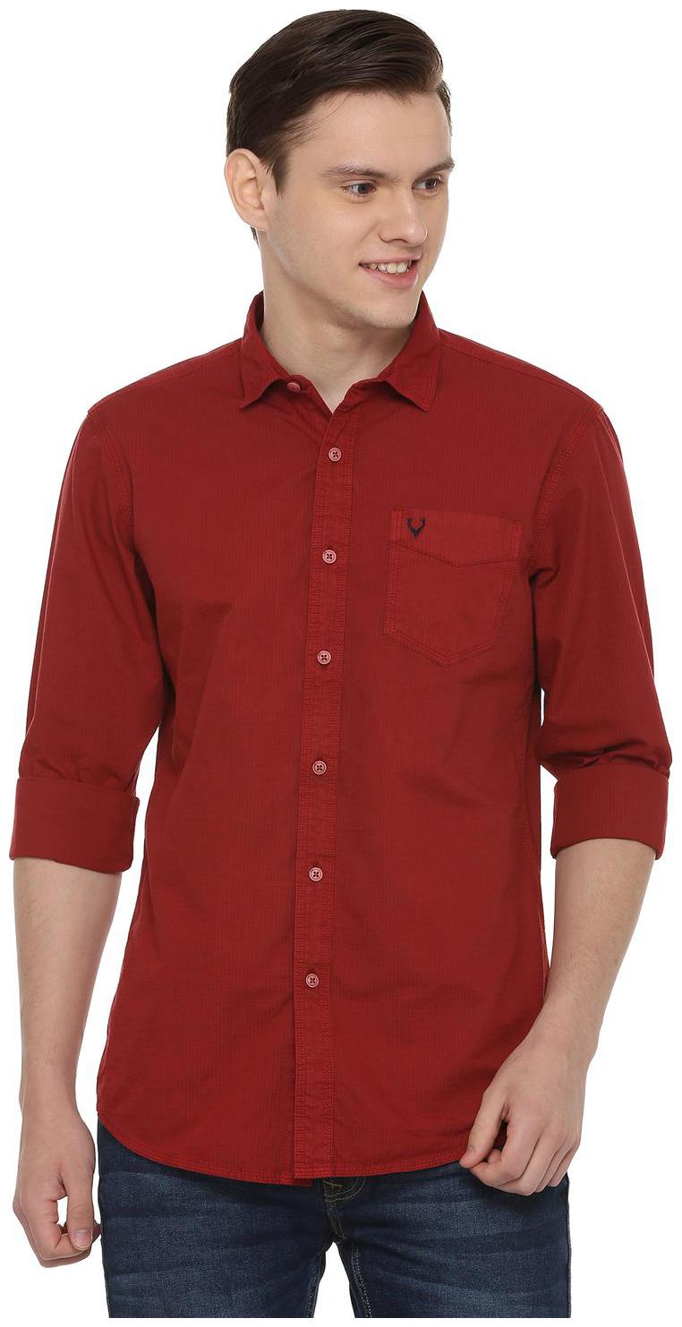 

Allen Solly Men Red Solid Regular Fit Casual Shirt