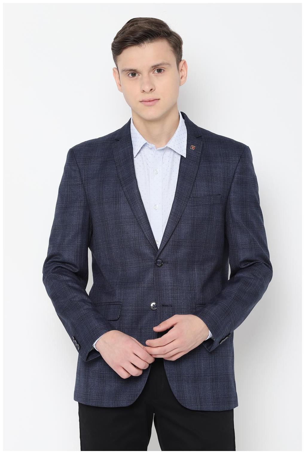 

Allen Solly Men Blue Checked Slim fit Single Breasted Blazer
