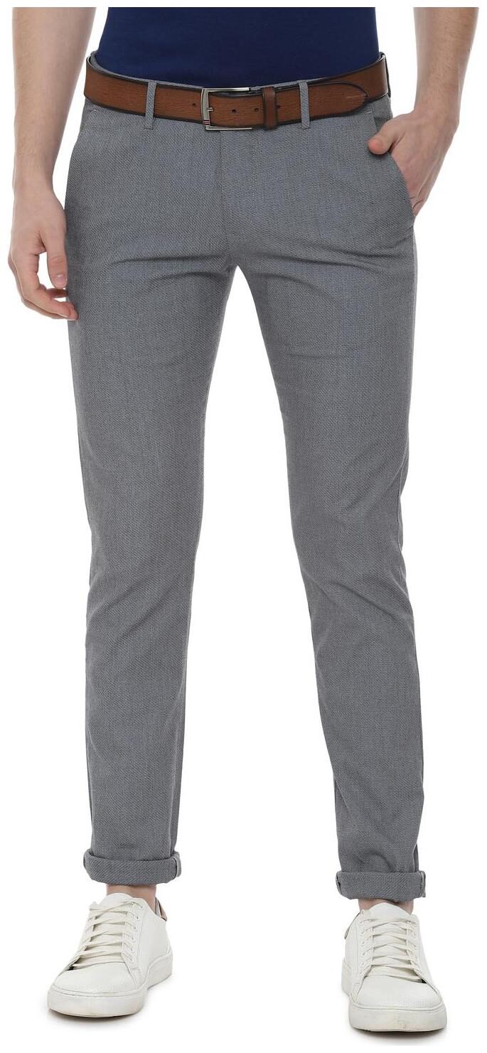 

Allen Solly Men Grey Textured Slim fit Regular trousers