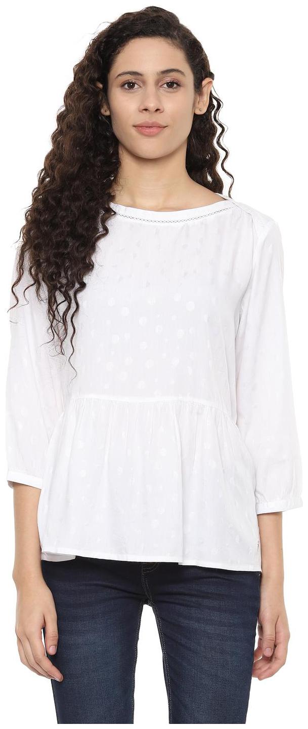 

Allen Solly Women Self design Regular top - White