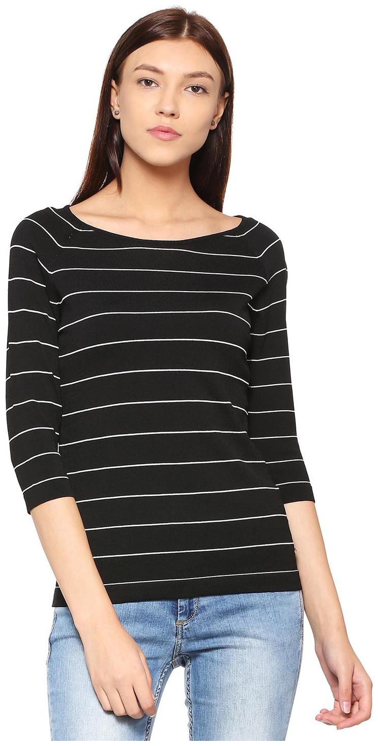 

Allen Solly Women Striped Regular top - Black