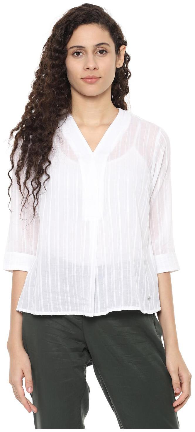 

Allen Solly Women Striped Regular top - White