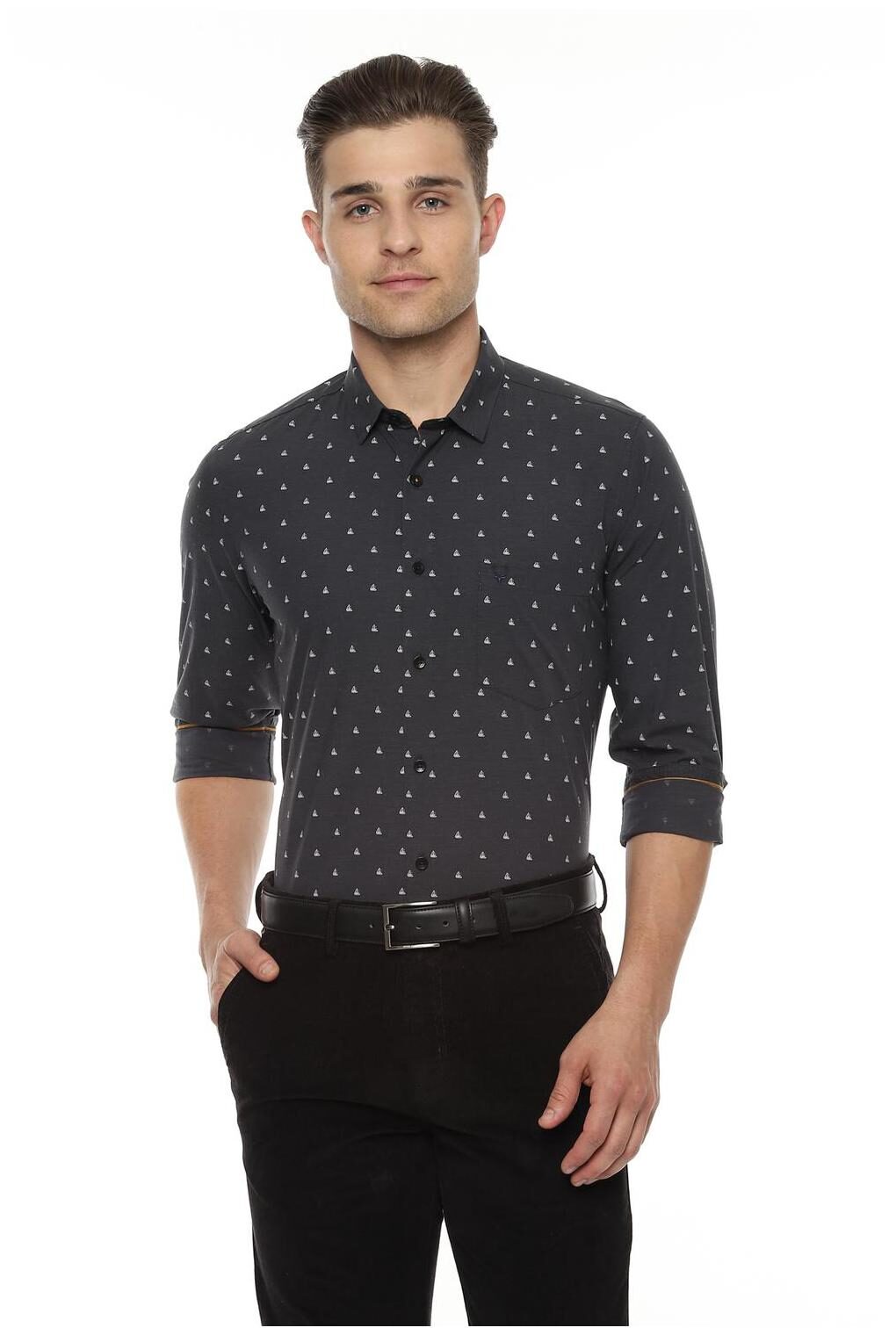 

Allen Solly Men Grey Printed Slim Fit Casual Shirt