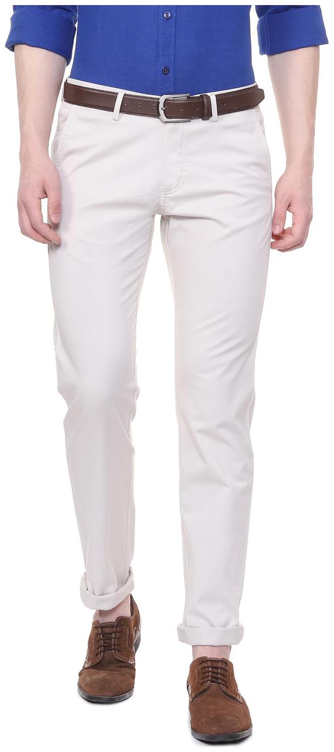 

Allen Solly Men White Solid Slim fit Regular trousers